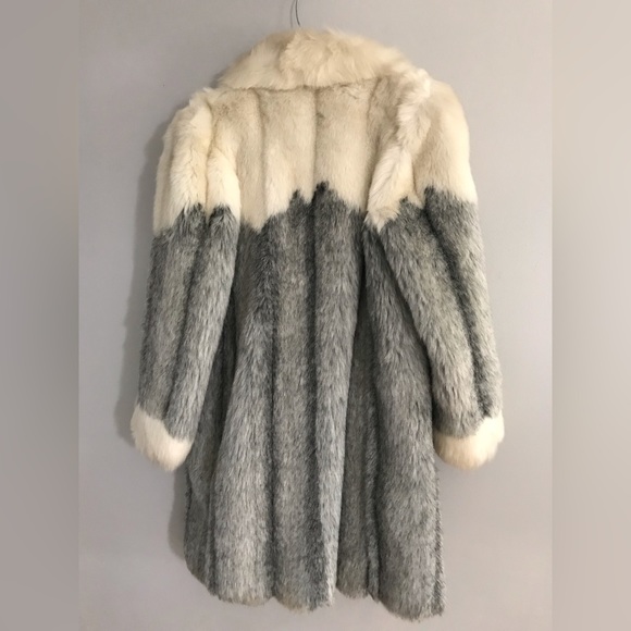 Rare Vintage 70s Rose Cloak & Suit Co Inc Mid-Length Gray Ivory Fur Coat Size 10 - Picture 14 of 15